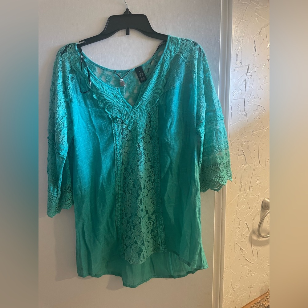 Teal shirt
